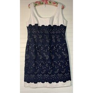 ANTONIO MELANI Navy and White Mini Dress
